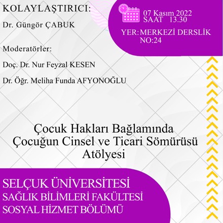 Çocuk Hakları Bağlamında Çocuğun Cinsel ve Ticari Sömürüsü Atölyesi